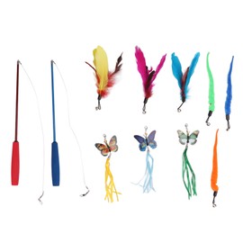 Funny Cat Feather Stick Interactive Thickening Lightweight Cat Feather Toys for Pet Cats