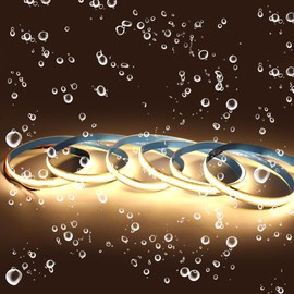 Arote 24 V COB LED Strip Waterproof 3000 K Warm White 2 m COB LED Strip IP65 Dimmable High Brightness 320 LEDs/m for Bedroom Kitchen Home Interior Decoration Power Supply Not Included