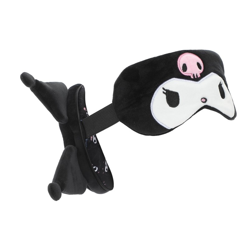 Bioworld Kuromi Convertible Neck Pillow with Eye Mask & 3D