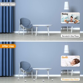 36Pcs Square Chair Leg Floor Protectors, High Elastic Felt Furniture Pads for Hardwood Floors, Silicone Floor Protectors for Chairs, Chair Leg Caps Covers Socks (Transparent, Large)