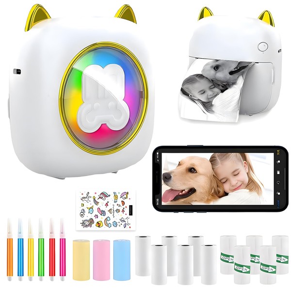 DSXVJHD Wireless Mini Thermal Printer, Portable Pocket Printer with 14