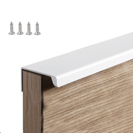 HY HUIJUN Hidden Cabinet Handles, Pack of 2 Cabinet Handles, Aluminium, Bright White, Invisible Kitchen Handles, Door Handle, Drawer Handle Handles for Wardrobe, Bedroom