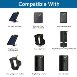 TIUIHU Camera Mount Pipe Mounting Bracket for Stick Up Cam/Pro/Battery with Pan-Tilt, R ing Indoor Camera, Spotlight Cam, Spotlight Camera Plus/Pro Surveillance Camera & Solar Panel (Black)