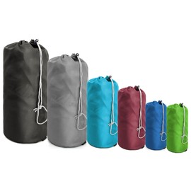 BeeGreen - Bolsas pequeñas de cuerda con solapa para polvo, paquete de 6 bolsas para viajes, camping, productos al aire última intervensión, bolsas plegables y ligeras