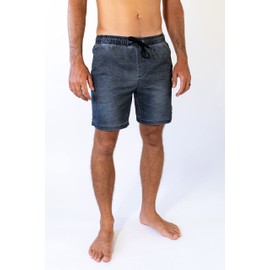 Maui Rippers Men's 18"-19" 4-Way Stretch Boardshorts Swim Trunks, Black Wash, Large