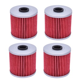 4 PCS 123 Oil Filter 16099-004 for Kawasaki KLF250 Bayou 250 KL250 KLR650 KL650 KLF220 Ba-you 220 KLF300 Ba-you 2X4 300 KSF250 Mojave 250 KN-123 HF123