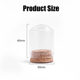 QUUPY 12 Pack Mini Glass Bells Decorative Bells with Cork Base for Flower Storage Home Wedding Party Favors Art and Small Projects 3x4cm