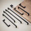 TUNNY 10 Pack Square Solid Cabinet Handles-3.8"/96mm Screw Spacing Matte