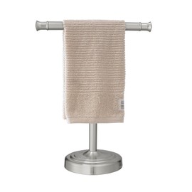 RUMOSE 13 Inch Brushed Nickel Towel Stand Hand Towel Holder Bathroom Kitchen Vanity Countertop T-Shape Towel Rack Free Standing Stainless Steel Towel Bar Towel Ring