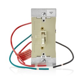 Leviton TSF01-10I Toggle Slide Fan Speed Control, 1.5 A-120VAC @ 60Hz, Single Pole or 3-way, Ivory