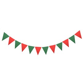 UUYYEO Wimpelkette aus Stoff, dreieckige Flagge, Banner, Party-Wimpelkette, Banner für den Außenbereich, Außenflagge, Wimpel, Wimpelkette, Flagge, Girlande, Rot und Grün
