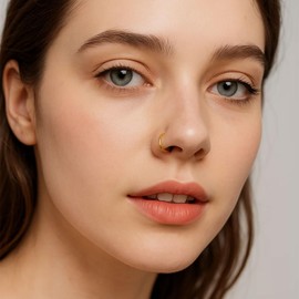 AzureRay Nasenpiercing Gold 3 Teiliges Set Nasenring Gold 18G/20G 6/8/10MM Mit Aufbewahrungstasche Für Damen Alltag Party