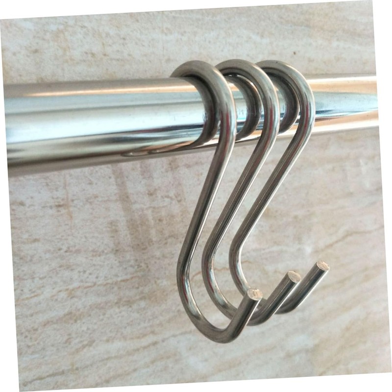 BUGUUYO 10pcs Stainless Steel S Hooks Hanging Hooks for Kitchenware