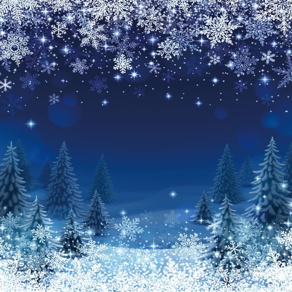 Snowflake Backdrop 6 x 6 ft Winter Forest Christmas Snow