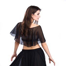 ROYAL SMEELA Chiffon Belly Dance Tops Comfort Sleeve Belly Dancing Costume for Women Practice Dancing Clothing, One Size, Hot Pink