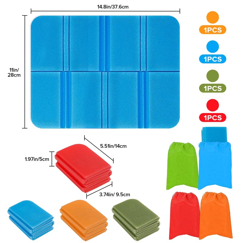 CoKeeSun Pack of 3 Foldable Outdoor Seat Cushions