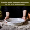 Yundu 11 Inch Grey Ceramics Marble Pie Dish, Pie Plate