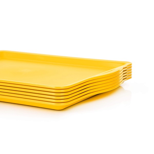 Mintra Home Durable Serving Tray - (6pk, Yellow) Unbreakable, Breakfast,