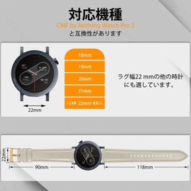 [LuFiYa] Watch Band, Compatible with CMF by Nothing Watch Pro 2, Leather Band, Replacement Band, Watch Strap, Business Style, Flexible, Unisex, Cowhide Leather Strap, Replacement Strap for CMF by