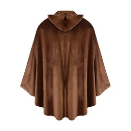 OhMill Renaissance Cloak Medieval Cloak Medieval Costume with Hood Hlloween Costumes Brown Cape Adult Brown Cloak