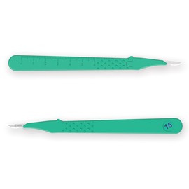 Gima Sterile Scalpels made of Rust-Proof Stainless Steel, ABS Handle, for Single Use, Premium, Safety Blade Guard