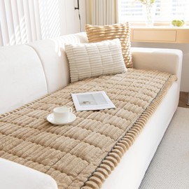 GKXLH Thick Sofa Cover Washable - New Soft Corduroy Universal Sofa Covers 2 3 4 Seater, Non-Slip Couch Cover, Couch Seat Covers Sofa Slipcovers Furniture Protector for Living Room (Coffee, 70x90cm)