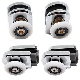 BENLIUDH Shower Door Rollers, 26mm Wheel Diameter Home Bathroom DIY Replacement Parts(2 Upper Rollers and 2 Bottom Rollers)