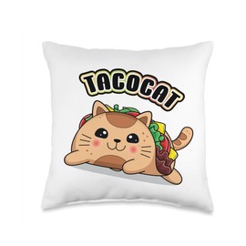Taco Cat Lovers Throw Pillow