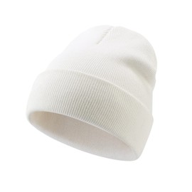 Home Prefer Baby Toddler Boys Kids Knit Hat Cotton Cuff Beanie Warm Skull Cap (6-24 Months, White)