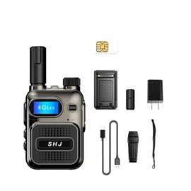 SHJ 4G PoC Radios with 1 Additional Yearly Sim Cards- Ultimate Communication Solution for Businesses and Teams walkie-Talkie Durable and White Silver