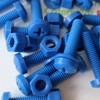 20 x Blue Pan Head Screws Polypropylene (PP) Plastic Nuts