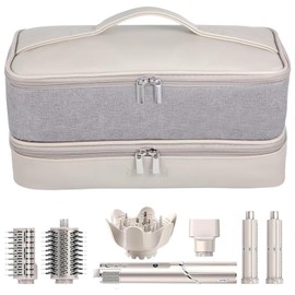 GENCAM GENCAM Double-Layer Airwrap Travel Case for Shark Flexstyle, Carrying Case for Shark 430/440 Flexstyle, Travel Bag for Shark Flexstyle/Dyson Airwrap Styler and Attachments (light grey)