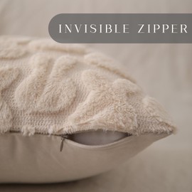 DFXSZ Easter Pillow Covers 20x20 inch Set of 2 Easter Decoration Beige Rabbit Soft Plush Faux Fur Jacquard Throw Pillows for Bedroom Sofa Holiday Festivals Home Decor FHJ-010C20