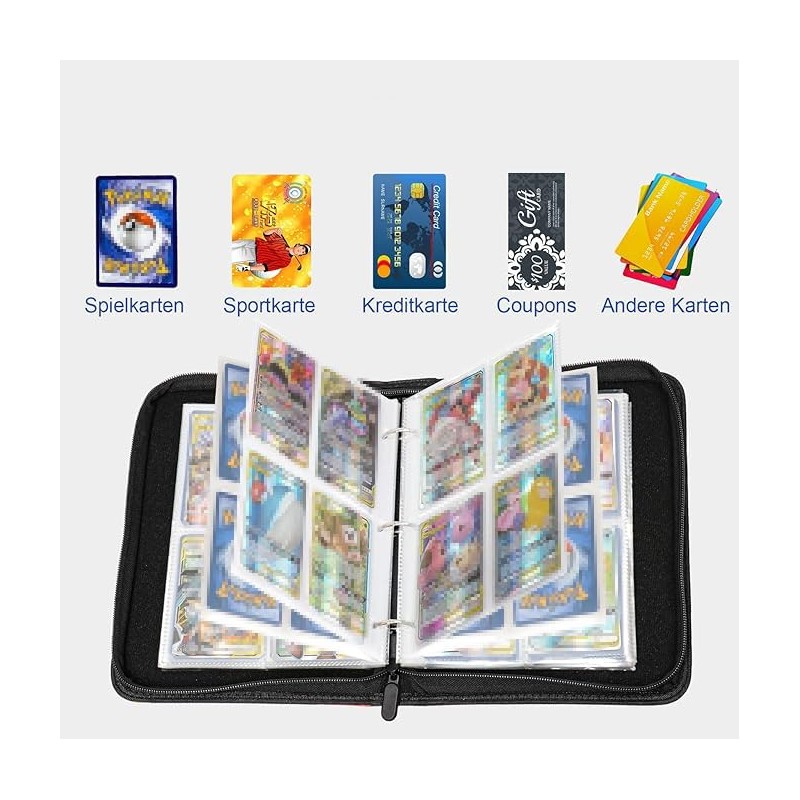 AUEJACKY Trading Card Album for Cards, Portable Waterproof Card Holder,