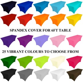 pod linen spandex lycra stretch cover tablecloth for 6ft foot table 183x75x75cm (blue navy)