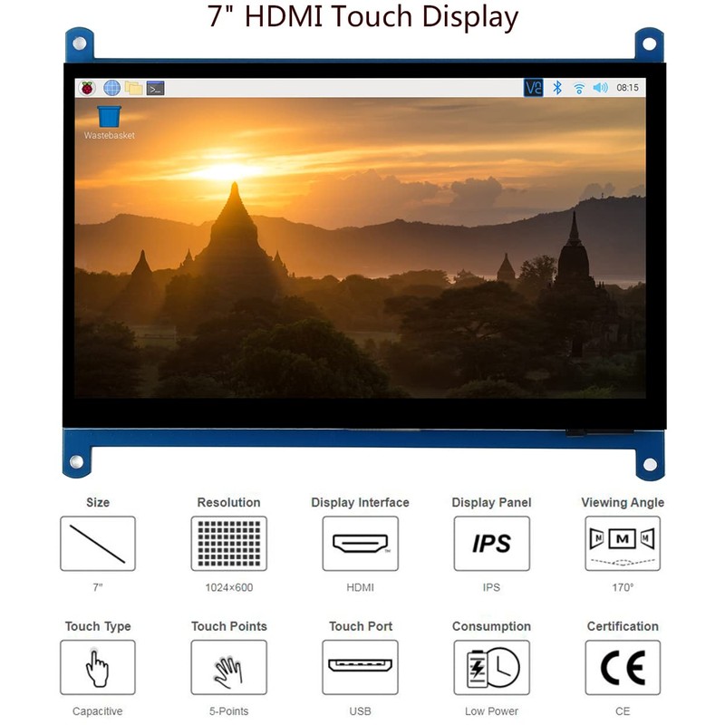 waveshare 7inch HDMI LCD IPS Capacitive Touch Screen 1024×600 Display
