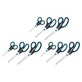 Westcott Easy Grip Set Rustproof N-90027 00 I Scissors, 13/21/25 cm, 9 pcs, Blue/Black