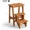 GLACER 3-Tier Folding Step Stool, Portable Wood Step Ladder for