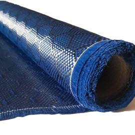 (5 ft - 10 ft Rolls) KARBXON - 1 Meter Wide (39.8 in) - Carbon Fiber - Beehive Weave Fabric - Blue - 3K - 240g/meter - Advanced Tech Fiber Cloth Fabric - Wide Hemmed Fabric for Repair, DIY Projects