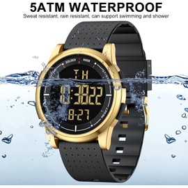 Affute Watches Men and Women’s Minimalist Sport 5 ATM Swimming Digital Waterproof Watch, Ultra Thin, Wide Angle Display, Rubber Strap, Wrist Watch for Boys, Girls, Minimalist