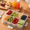 Snackle Box Container,Divided Serving Tray with Lid and Handle,Dishwasher Safe