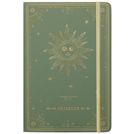 Artfan Ruled Notebook/Journal – Premium Thick Paper Faux Leather Classic Writing Notebook with Pocket + Page Dividers Gifts, Banded, Large, 144 Pages, Hard Cover, Lined (5.8 x 8.4) - Green