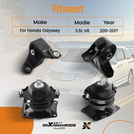 maXpeedingrods Engine Motor Mount Kit for Honda Odyssey 3.5L V6 2011-2017, Auto Trans Replace# A4575EL | A4555 | A65057 | 50850STXA04