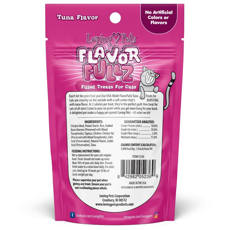 Loving Pets Flavorfullz Filled Treats for Cats, Tuna 3 oz.