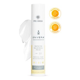 Protector Solar Facial PRIMER Oil Control Piel Grasa SPF 50+ UVA/UVB PA++++ | Protector 4 en 1 Ultra Matificante + Antioxidantes + Primer | Resistente al Agua y Sudor | ENVERA