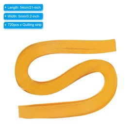 PATIKIL 720pcs Quilling Strips Paper 3/16"(5mm) 21"(54cm) Origami Paper Quilling Strip for Art DIY Hand Craft Christmas, Gold