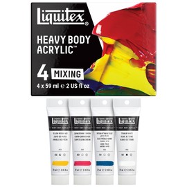 Liquitex 3699309 Professional Heavy Body Acrylic Paint in Artist Quality with Excellent Light Fastness in Buttery Consistency, Paint Set - 4 Colours of 59 ml Tubes