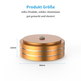 Tertullus Pack of 4 Aluminium Feet Audio HiFi Device Feet 58 mm x 22 mm Gold Subwoofer Aluminium Speaker Absorber Feet for Screwing for Subwoofer, Speaker, Amplifier and Turntable