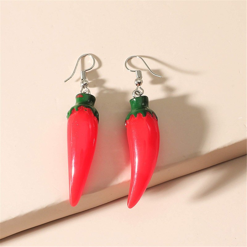 coadipress Red Chili Pepper Earrings for Women Cute Lifelike Simulation