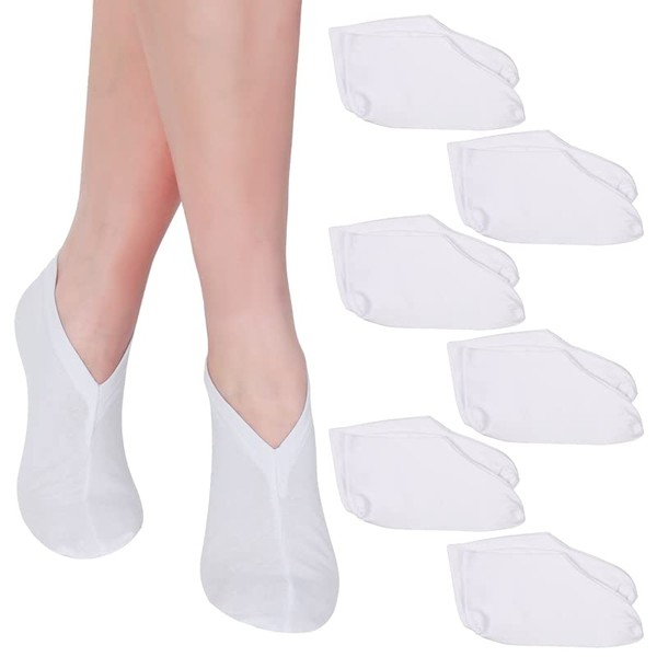 Heyu-Lotus 6 Pairs Moisturizing Socks Overnight, Thin Foot Spa Socks Cotton Moisture Enhancing Socks Cosmetic Moisturizing Socks for Dry Cracked Feet